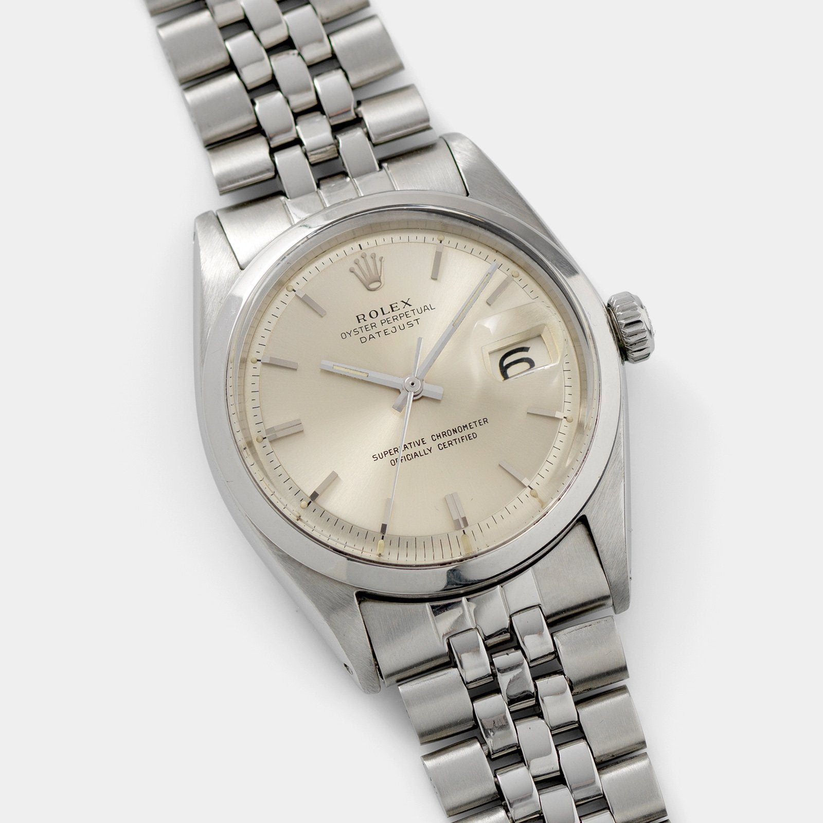 Rolex Datejust Silver Soleil Dial 1600 certifiwatch