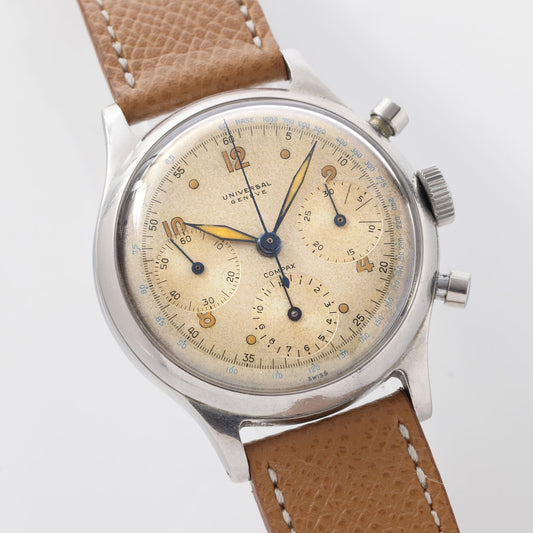 Universal Genève Compax Chronograph in Steel Screw-Down Case