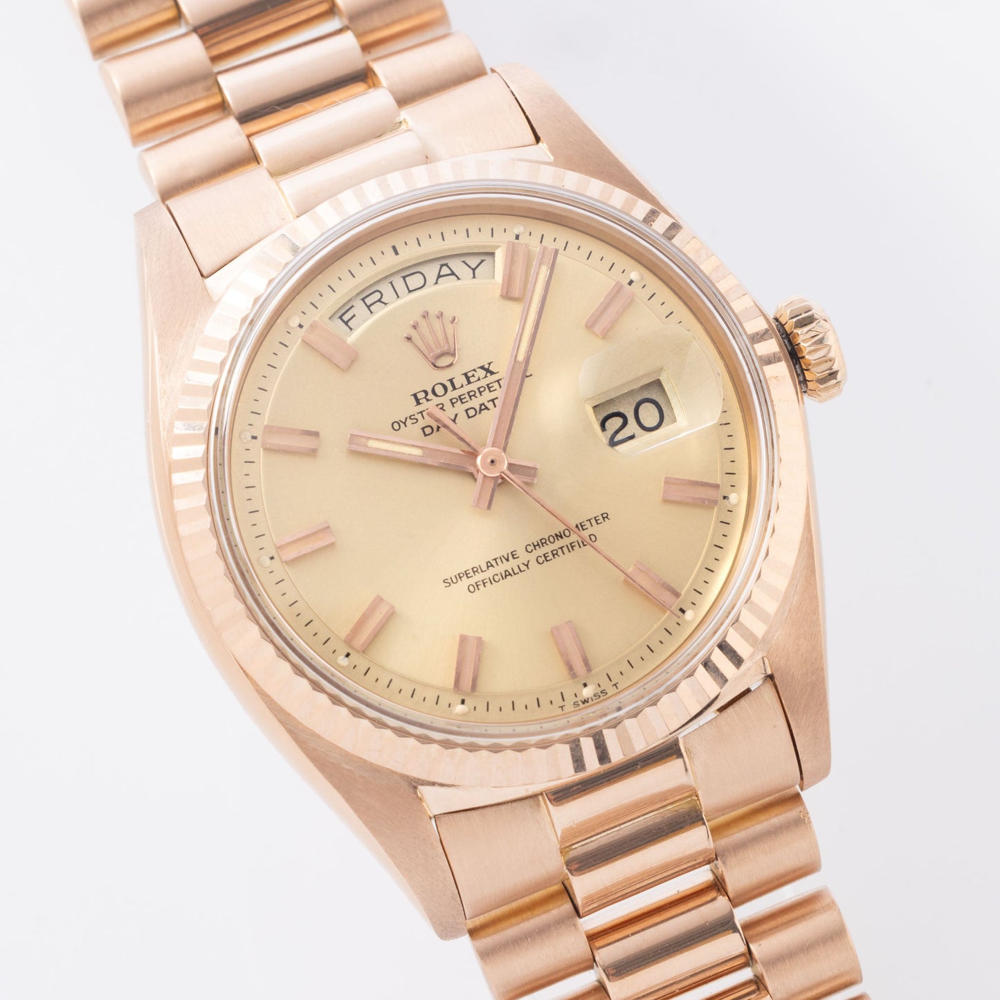 Rolex Day-Date "Wide Boy" Dial in 18k Pink Gold Ref. 1803