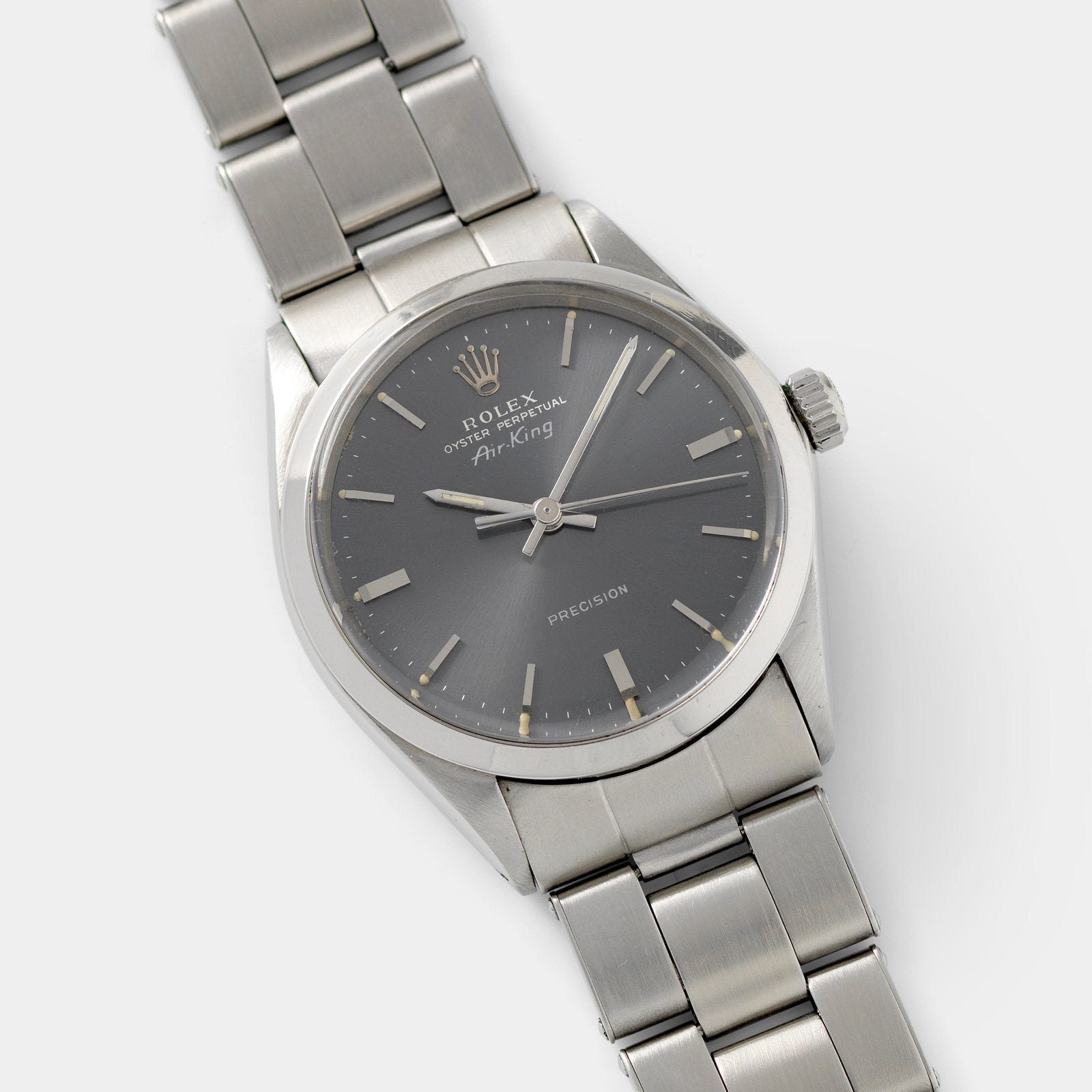 Rolex Air King Ref 5500 Grey Soleil Dial 34mm steel case