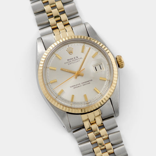 Rolex Datejust Steel And Gold 1601 Silver Dial