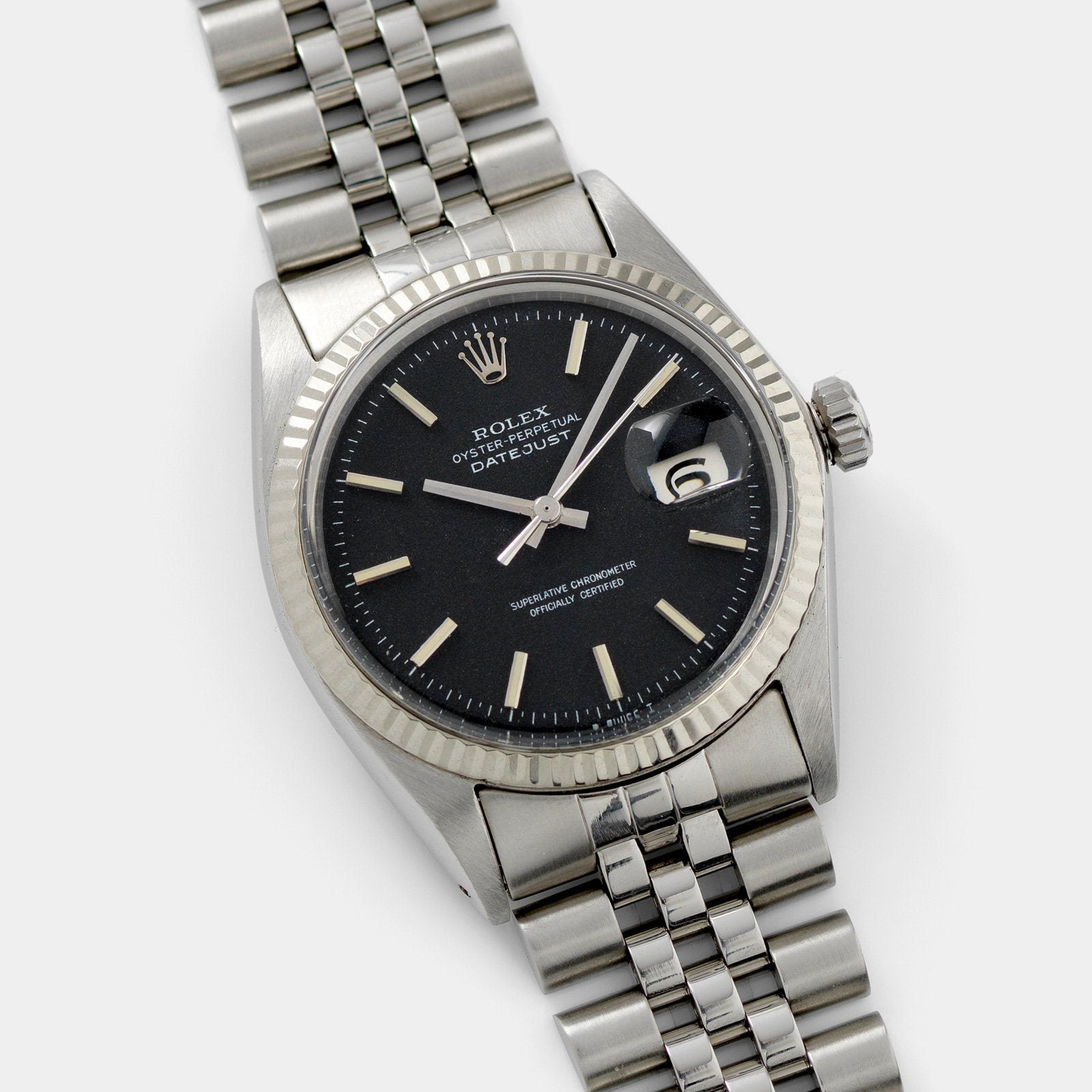 Rolex Datejust Reference Black Confetti Dial 1601 certifiwatch