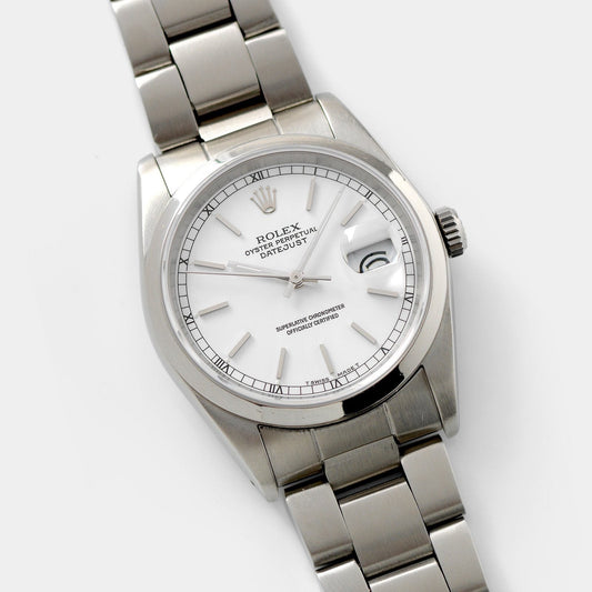 Rolex Datejust White Porcelain Dial Reference 16220 