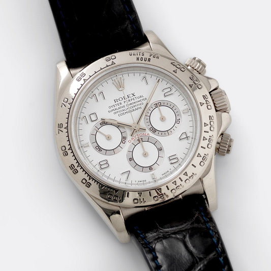 Rolex Daytona White Gold 16519 White Arabic Dial