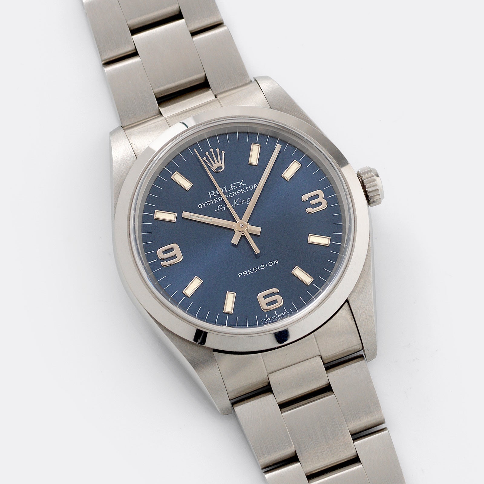 Rolex Air King Ref 14000 Blue Soleil Dial Box and Papers