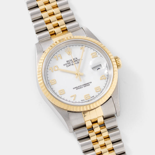 Rolex Datejust 16233 Porcelain Dial Box And Papers