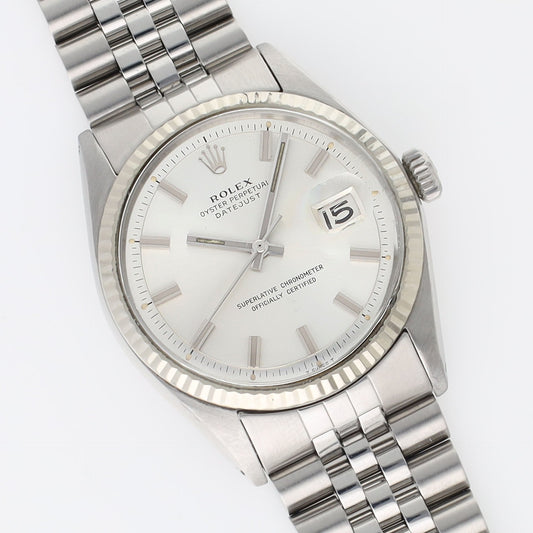 Rolex Datejust 1601 Silver Wide Boy Dial