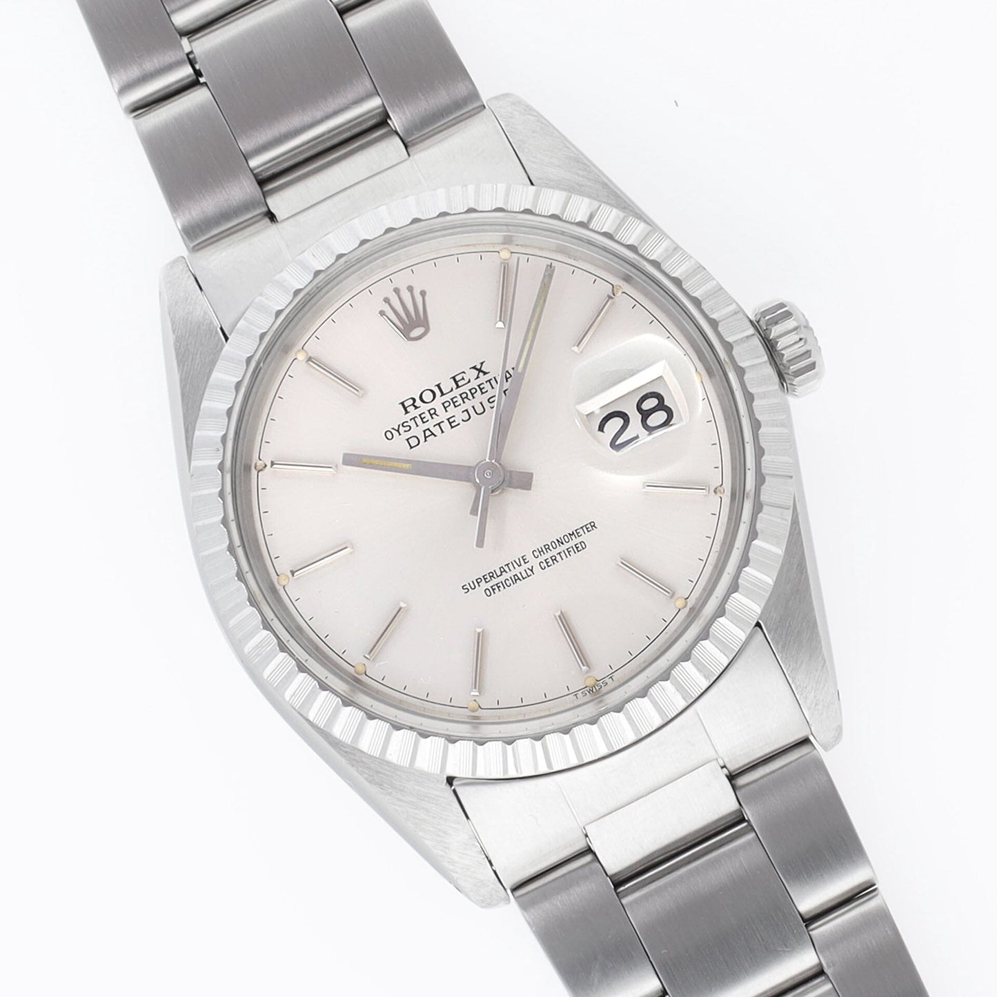 Rolex Datejust 16030 Rare Silver Chapter Ring Dial