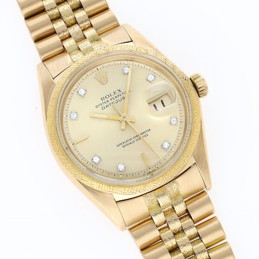 Rolex Datejust 1611 Yellow Gold Morellis Finish Diamond Dial