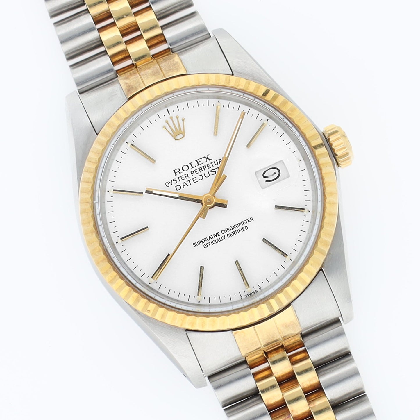 olex Datejust 16013 Steel And Gold With Porcelain Dial