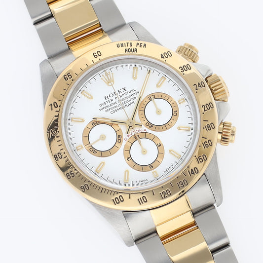 Rolex Cosmograph Daytona 16523 Steel And Gold White Dial