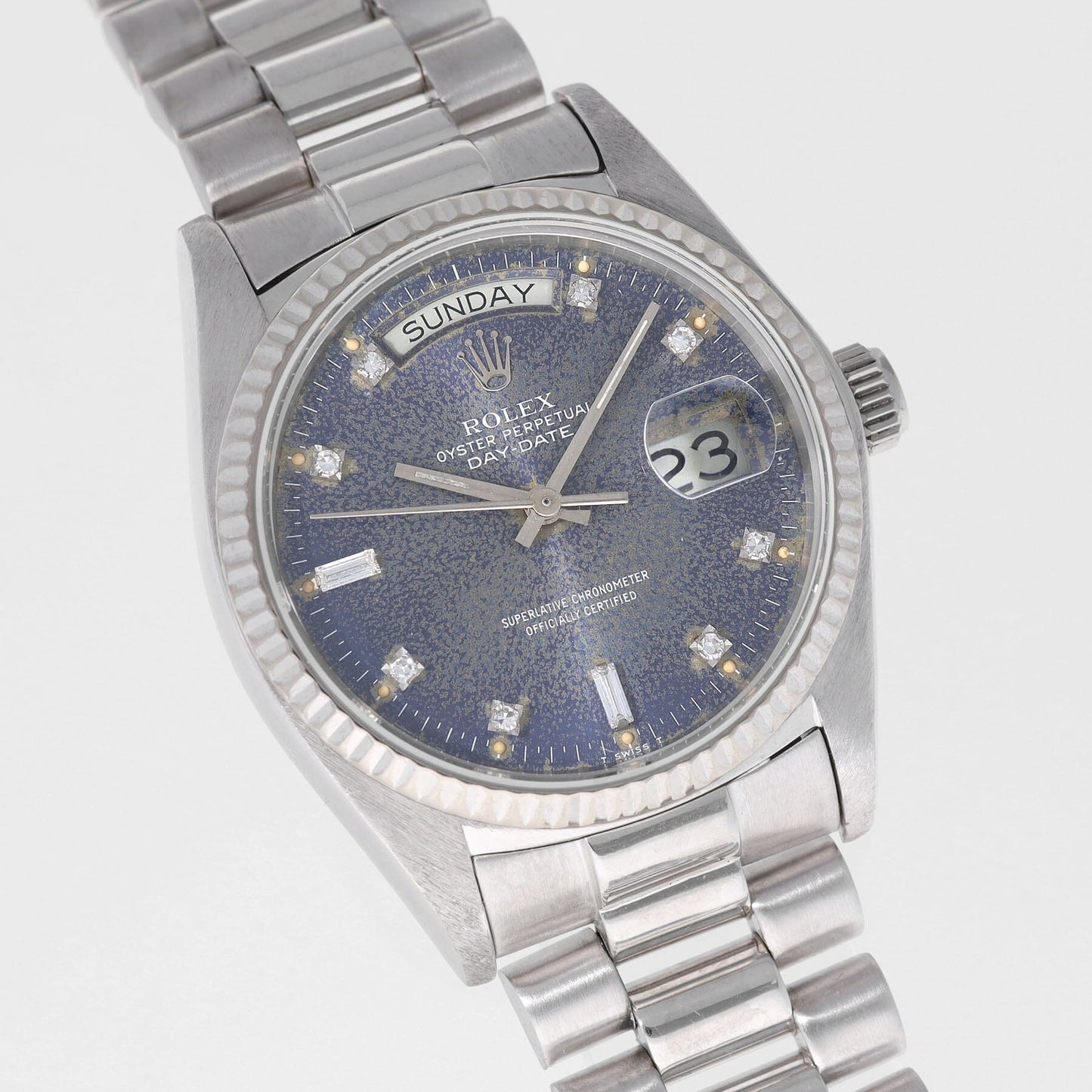 Rolex Day-Date ref. 18039 White Gold Blue Jeans Dial