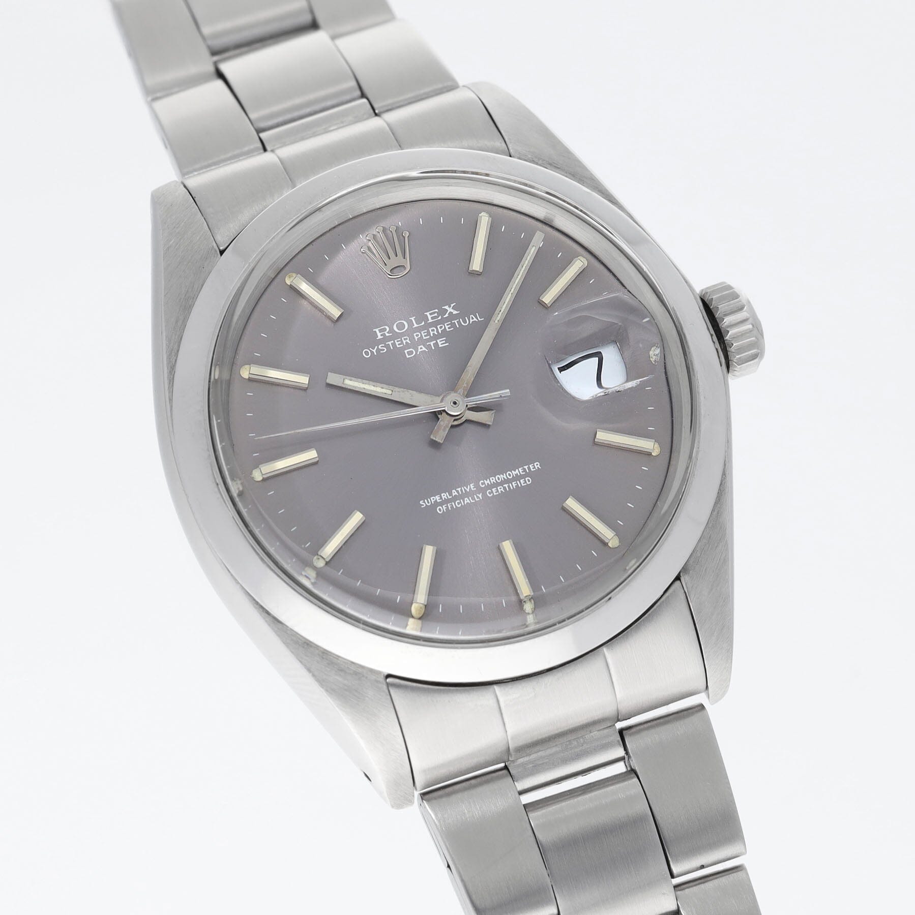Rolex Oyster Perpetual Date Lavender Grey Dial ref 1500