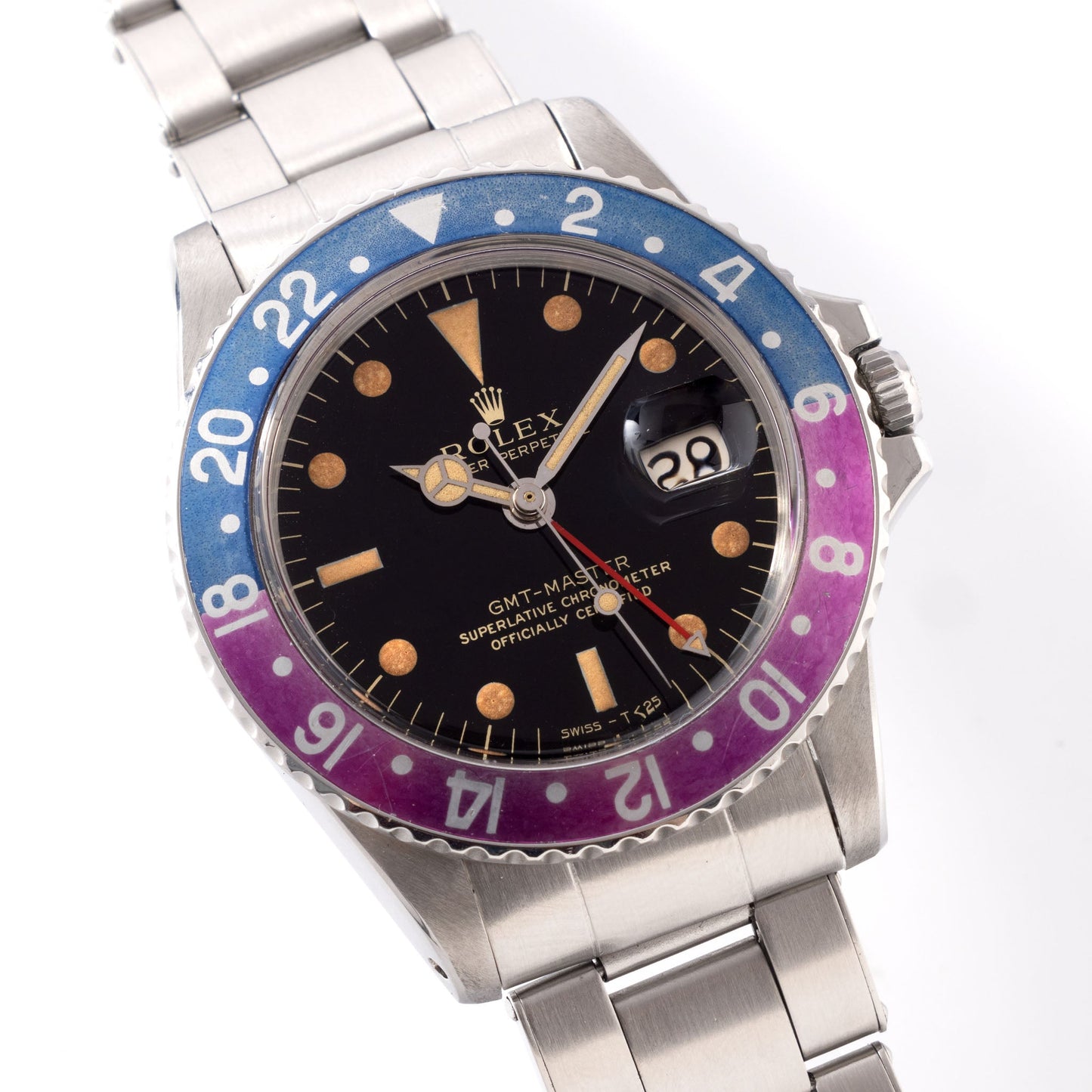 Rolex GMT-Master Gilt Dial Fuchsia Insert Ref 1675