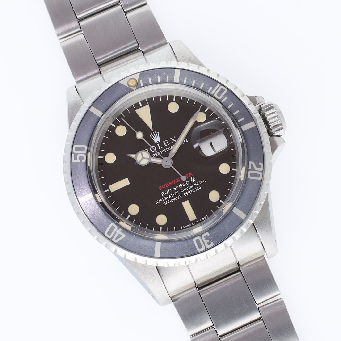 Rolex Red Submariner Date 1680 Tropical Mk 2 Dial Box And Papers