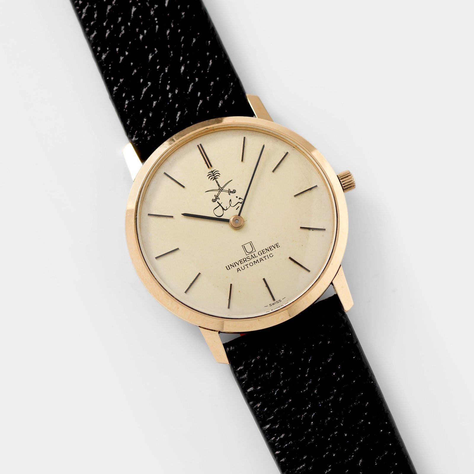 Bonhams : Rolex. An 18K white gold manual wind rectangular bracelet watch  with signature of King Faisal of Saudi Arabia Ref 3683, Circa 1970