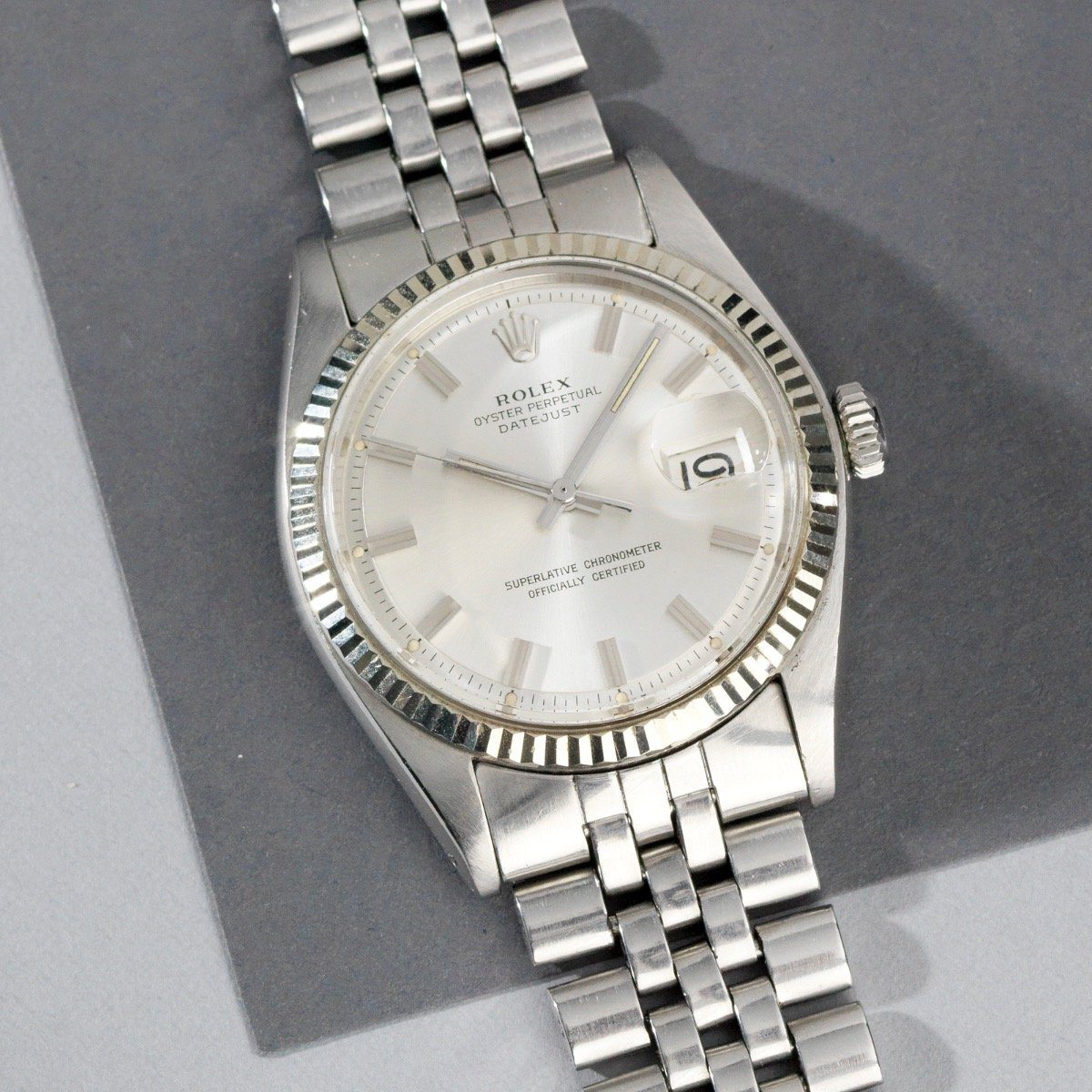 Rolex Datejust Wide Boy Dial Ref. 1601 with papers